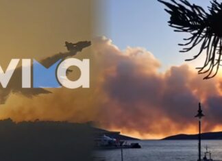 Μαίνεται η μεγάλη φωτιά στη Σκύρο: Ξεκίνησαν ξανά τα εναέρια, που είναι το βασικό μέτωπο της πυρκαγιάς (vid)